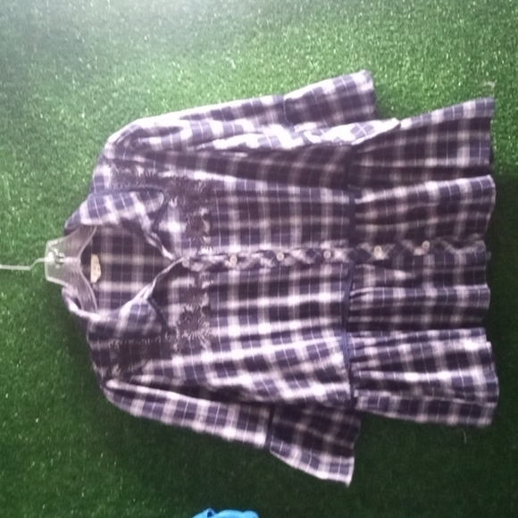 Pol plaid peplum flannel with a bell sleeves - Picture 5 of 5